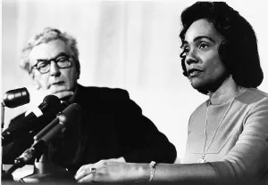 Civil Rights Prints: Mrs Martin Luther King with Canon Collins of St Pauls pictured at the Press Conference in