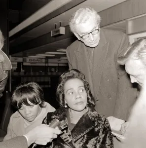 Civil Rights Prints: Mrs Martin Luther King March 1969 Arrives at London Airport with her