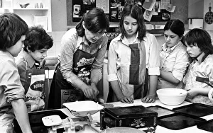 Mrs Sally Phillippe with some of her first year cookery class at Northfield School
