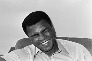 Portrait Posed Prints: Muhammad Ali at the Albany Hotel in Birmingham. 1st May 1984