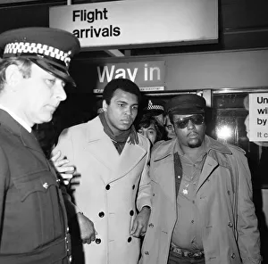 Muhammad Ali arrived today at Heathrow Airport from Amsterdam to publicise his new book