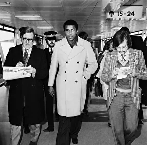 Muhammad Ali arrived today at Heathrow Airport from Amsterdam to publicise his new book