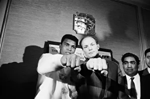 Muhammad Ali (Cassius Clay) and Henry Cooper at a press conference ahead of their
