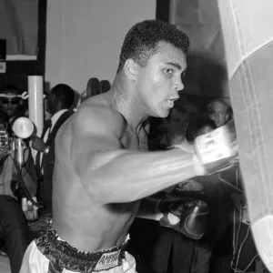 Muhammad Ali (Cassius Clay) training at the B. B. B. of C gym