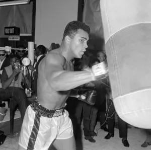 Muhammad Ali (Cassius Clay) training at the B. B. B. of C gym