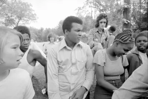 Muhammad Ali (Cassius Clay) training at his Pennsylvanian mountain retreat for his fight