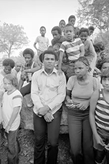 Muhammad Ali (Cassius Clay) training at his Pennsylvanian mountain retreat for his fight