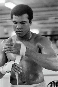 Muhammad Ali (Cassius Clay) training at his Pennsylvanian mountain retreat for his fight