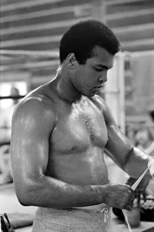 Muhammad Ali (Cassius Clay) training at his Pennsylvanian mountain retreat for his fight