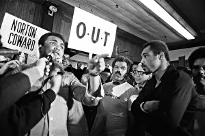 Muhammad Ali and his entourage try to wind up Ken Norton ahead of their third fight in
