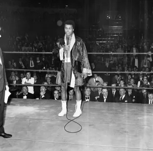 Microphone Prints: Muhammad Ali exhibition bout at the Royal Albert Hall London England