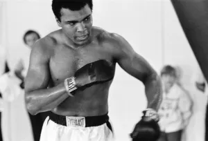 Muhammad Ali in the gym ahead of his clash with Smoking Joe Frazier to be held
