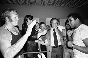Richard Dunn Prints: Muhammad Ali met future opponent British Heavy Weight Richard Dunn at the training camp