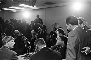 Cameramen Prints: Muhammad Ali at a press conference ahead of his rematch with Henry Cooper on 21st May