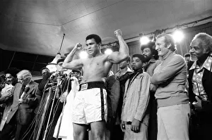 Muhammad Ali at a press conference to promote his upcoming film, The Greatest