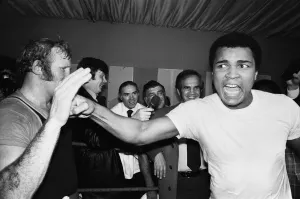 01009 Prints: Muhammad Ali (right) with future opponent British Heavyweight Champion Richard Dunn