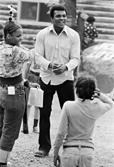 Kids Prints: Muhammad Ali shares a joke with fans at his training camp in Pennsylvania