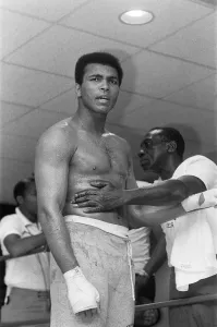 Muhammad Ali in training ahead of his second fight with Ken Norton