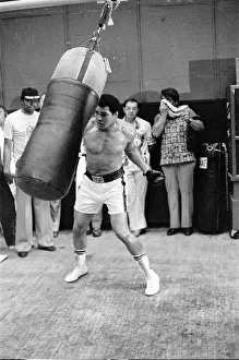 Muhammad Ali in training ahead of his second fight with Leon Spinks to be held