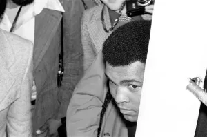 Muhammad Ali at the training camp of World welterweight John H
