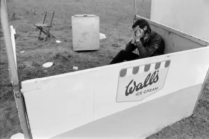 A music fan looking worse for wear at the Bath Festival of Blues & Progressive Music