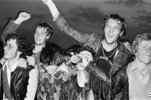00948 Prints: Music fans watching bands performing on Saturday night at the Reading Festival