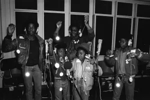 Musical Youth, British Jamaican pop / reggae group, at Capital Radio studios in London