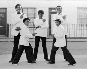 Musical Youth, British Jamaican pop / reggae group, who are currently recording the video