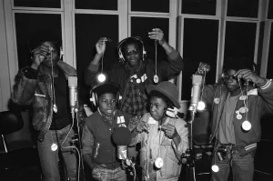 Musical Youth, British Jamaican pop / reggae group, at Capital Radio studios in London