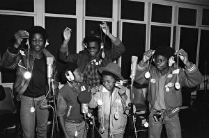 Musical Youth, British Jamaican pop / reggae group, at Capital Radio studios in London