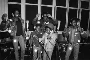 Musical Youth, British Jamaican pop / reggae group, at Capital Radio studios in London