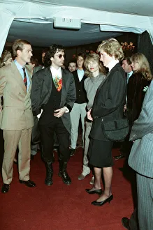00455 Prints: Musician Jean Michel Jarre and his wife Charlotte seen here meeting Princess Diana