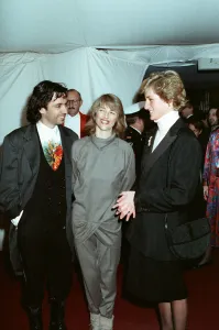 Musician Jean Michel Jarre and his wife Charlotte seen here meeting Princess Diana