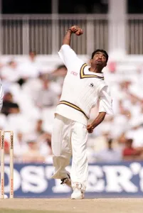 Muttiah Muralitharan Sri Lanka bowler August 1998 bowling against England