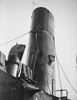 Wreckage Prints: The MV Domala seen here beached between Hurst Castle and The Needles in the Solent on 6