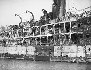 01479 Prints: The MV Domala seen here beached between Hurst Castle and The Needles in the Solent on 6