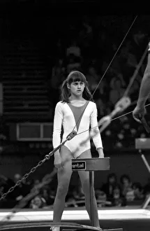 Nadia Comaneci competiting in Champions All'Gymnastics Competition