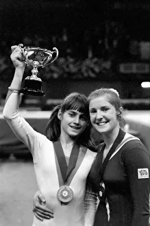 Nadia Comaneci competiting in Champions All'Gymnastics Competition