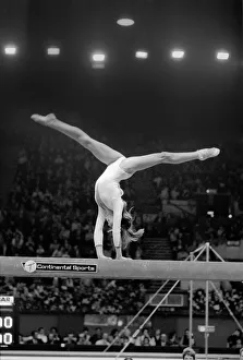 Nadia Comaneci competiting in Champions All'Gymnastics Competition