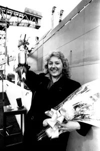 The naming ceremony of the merchant ship Dietrich Oldendorff at the North Sands yard of