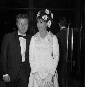 Nanette Newman with Bryan Forbes at the premiere of The Wrong Box'. May 1966