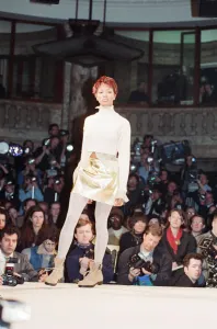 Naomi Campbell, models John Rocha at London Fashion Week 1993, 5th March 1993