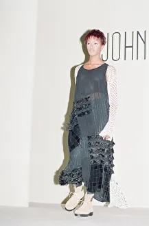00912 Prints: Naomi Campbell, models John Rocha at London Fashion Week 1993, 5th March 1993