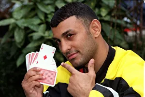 Naseem Hamed Boxing February 98 WBO Featherweight Champion of the world holding