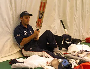 Nasser Hussain England Cricket team captain August 1999 Nasser Hussain sitting in