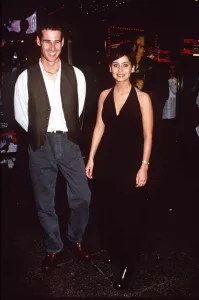 Natalie Inbruglia Actress Neighbours with Tim Vincent TV Presenter Blue Peter at the film