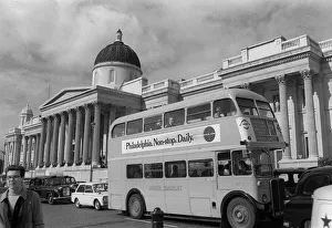 00165 Prints: National Gallery Trafalgar Square London October 1968 one of the building that