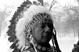 Images Dated 4th January 1970: Native American Echohawk, seen here in a snowy Hyde Park