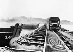 Regiment Prints: US navy men and craft participate in the historic crossing of the River Rhine