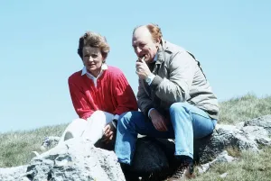 00029 Prints: Neil Kinnock Ex Labour Party leader and his wife Glenys in Wales a part of the Labour